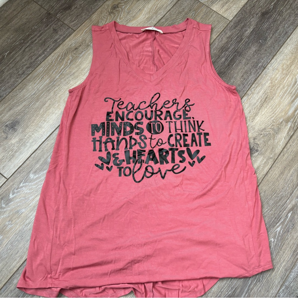 Zenana Pink Tank Size Small Teachers